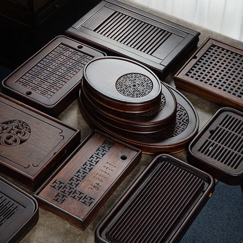 Bamboo Tea Tray - Doğal Bambu Tepsi, Çay Masası Ahşap