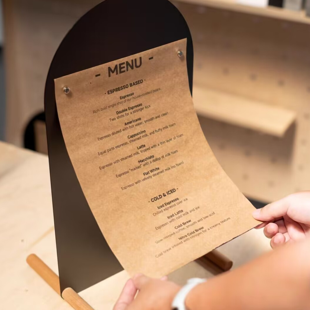 Coffee Tea Menu - 1 Adet A4 Metal El Boyaması
