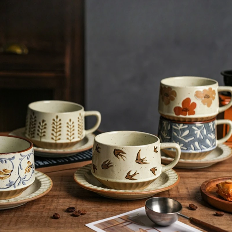 Espresso Cup Saucer - Yüksek sınıf Retro Kahve Fincanları ve