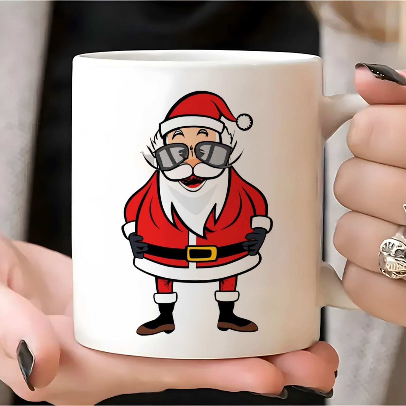 Coffee Tea Icon - Sınır ötesi beyaz Noel Baba kupası,