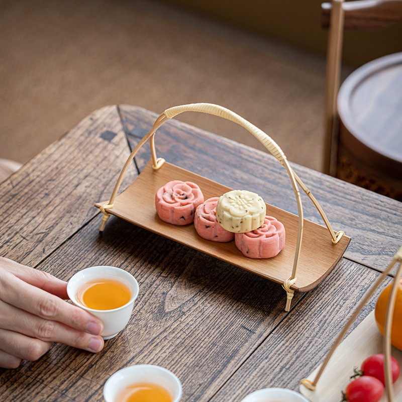 Bamboo Tea Tray - Bambu Ürünleri El Yapımı Bambu Saplı
