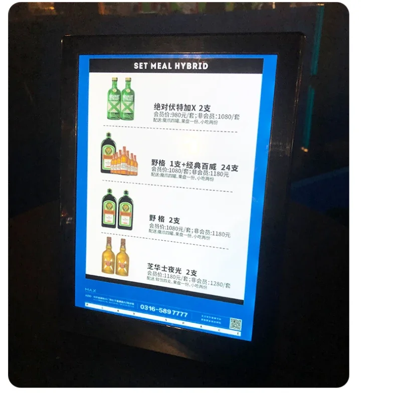Işıklı LED şarap listesi ekran - Coffee Tea Menu incelemesi ve fiyatı