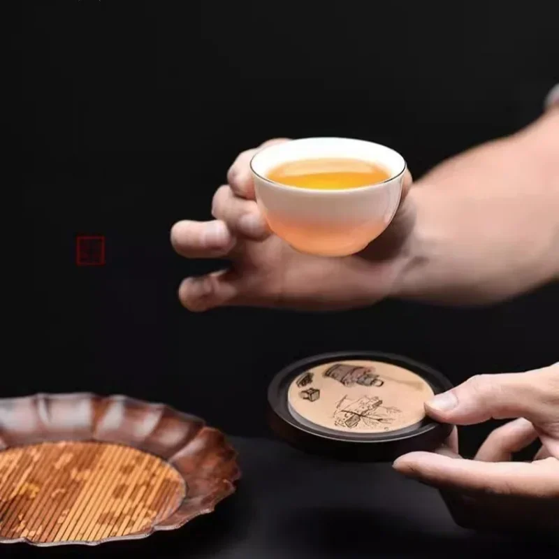Yuvarlak Ahşap Bardak Altlığı  - Coffee Tea In Chinese incelemesi ve fiyatı