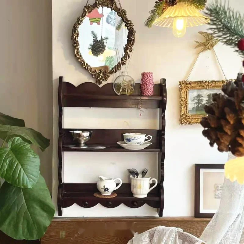 Retro katı ahşap duvar rafı an - Coffee Tea Images incelemesi ve fiyatı