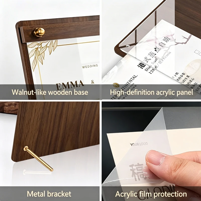 Özel A4 A5 Ahşap Görünümlü Akr - Coffee Tea Menu incelemesi ve fiyatı