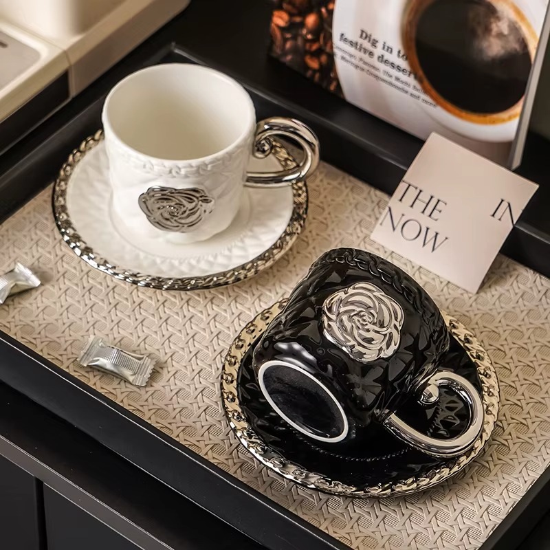 3D Kamelya Desenli Seramik Kah - Espresso Cup Saucer incelemesi ve fiyatı