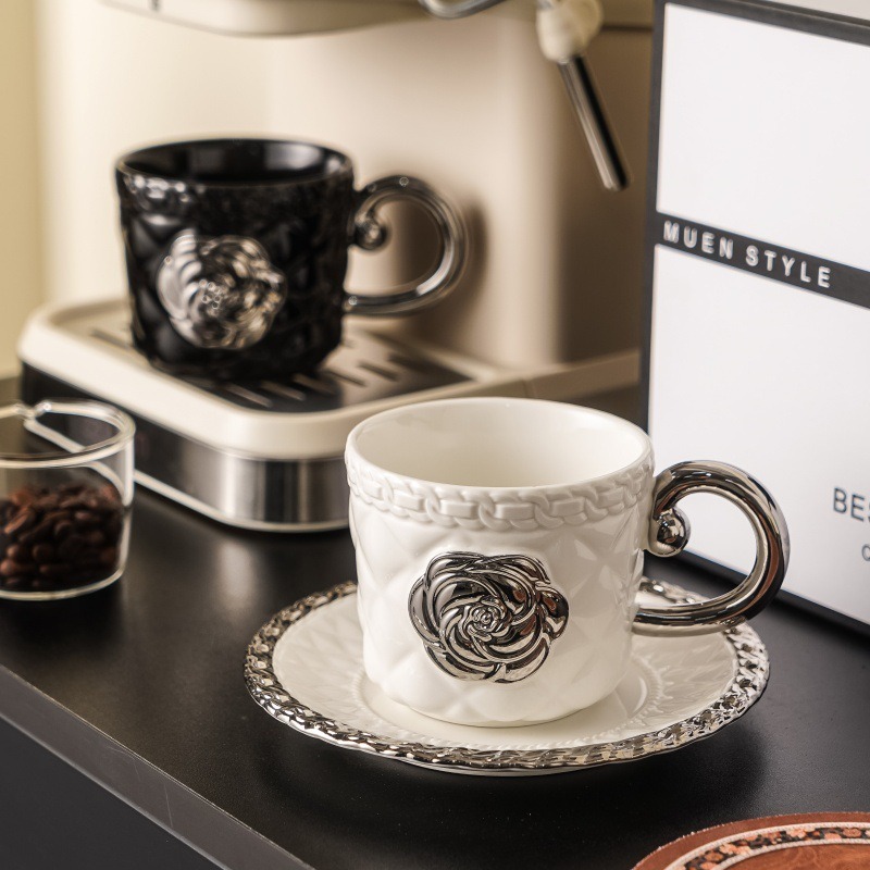 3D Kamelya Desenli Seramik Kah - Espresso Cup Saucer incelemesi ve fiyatı
