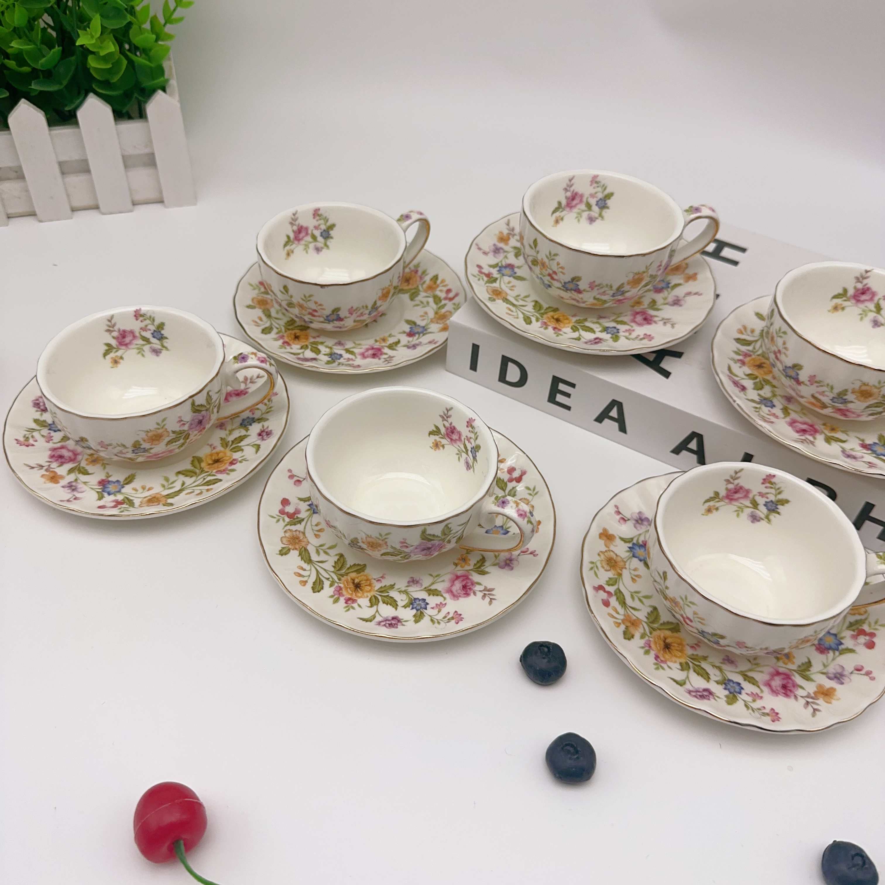 Avrupa tarzı çiçekli ikindi ça - Espresso Cup Saucer incelemesi ve fiyatı
