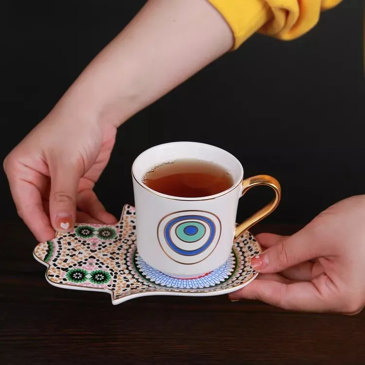 Retro asılı kulak yaratıcı ser - Espresso Cup Saucer incelemesi ve fiyatı